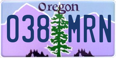 OR license plate 038MRN