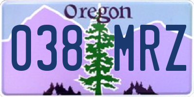 OR license plate 038MRZ