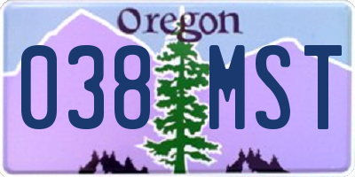 OR license plate 038MST