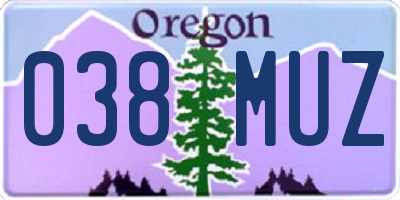 OR license plate 038MUZ