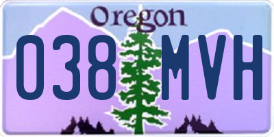 OR license plate 038MVH