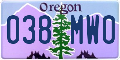 OR license plate 038MWO
