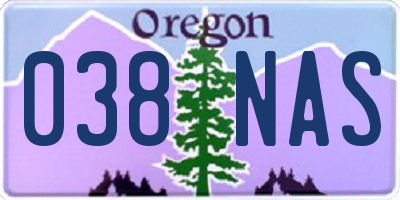 OR license plate 038NAS