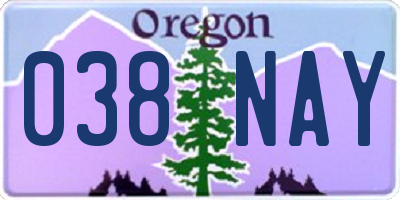 OR license plate 038NAY