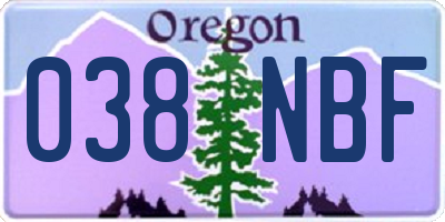 OR license plate 038NBF
