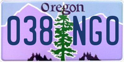 OR license plate 038NGO