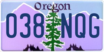OR license plate 038NQG