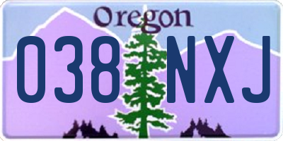 OR license plate 038NXJ