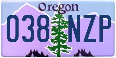 OR license plate 038NZP