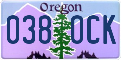 OR license plate 038OCK