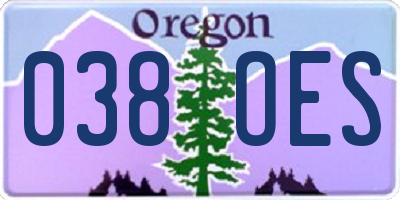 OR license plate 038OES