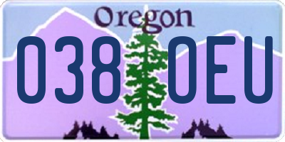 OR license plate 038OEU