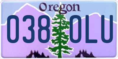 OR license plate 038OLU