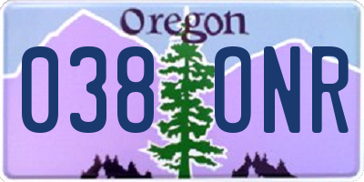 OR license plate 038ONR