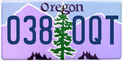 OR license plate 038OQT