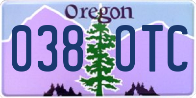 OR license plate 038OTC