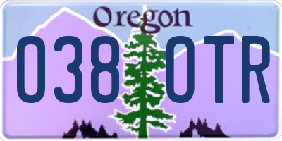 OR license plate 038OTR