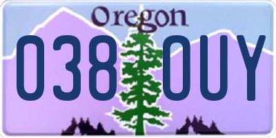 OR license plate 038OUY