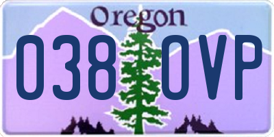 OR license plate 038OVP