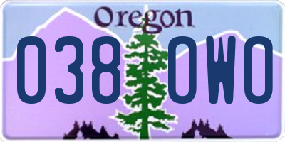 OR license plate 038OWO