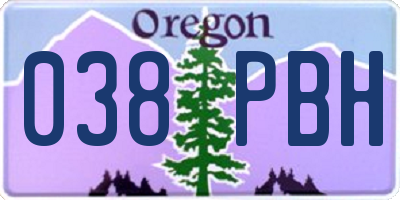 OR license plate 038PBH