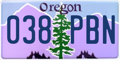 OR license plate 038PBN
