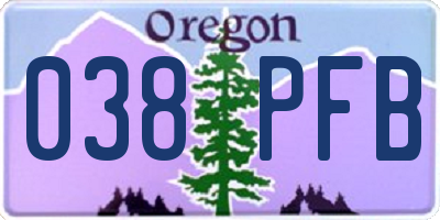 OR license plate 038PFB