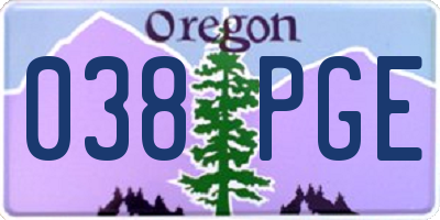OR license plate 038PGE