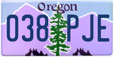 OR license plate 038PJE