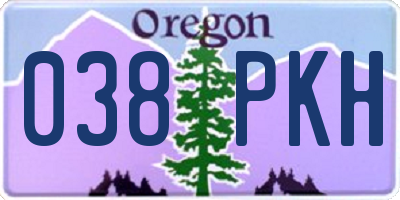 OR license plate 038PKH