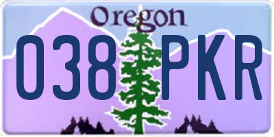 OR license plate 038PKR