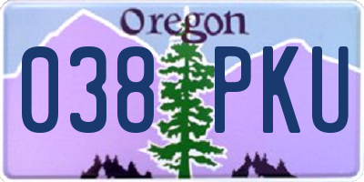 OR license plate 038PKU