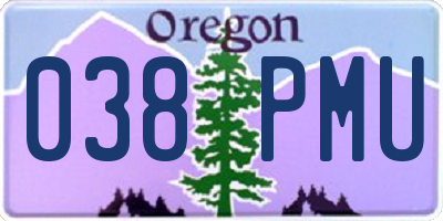 OR license plate 038PMU