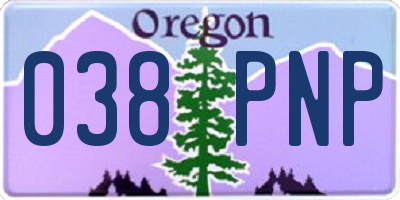 OR license plate 038PNP
