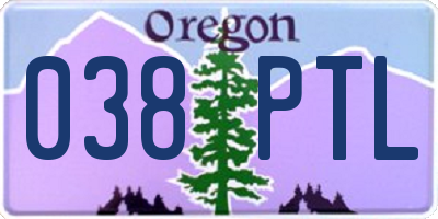 OR license plate 038PTL