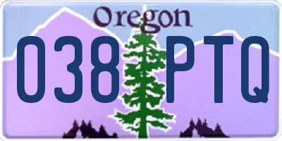 OR license plate 038PTQ