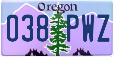 OR license plate 038PWZ