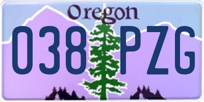 OR license plate 038PZG