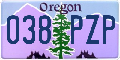 OR license plate 038PZP