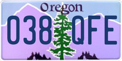 OR license plate 038QFE