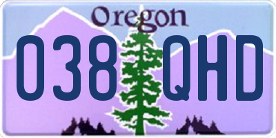 OR license plate 038QHD