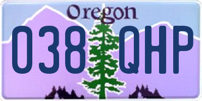 OR license plate 038QHP