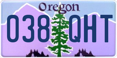 OR license plate 038QHT
