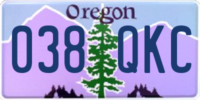 OR license plate 038QKC