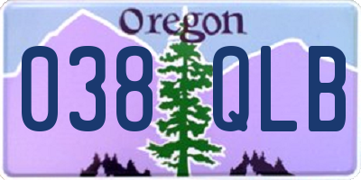 OR license plate 038QLB