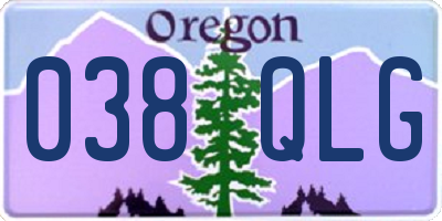 OR license plate 038QLG