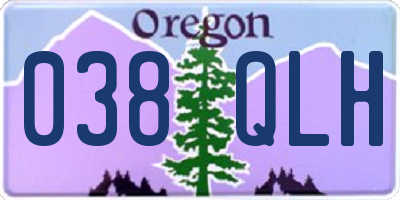 OR license plate 038QLH