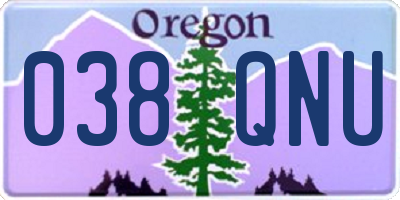 OR license plate 038QNU