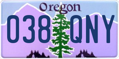 OR license plate 038QNY