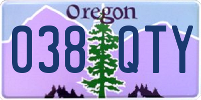 OR license plate 038QTY